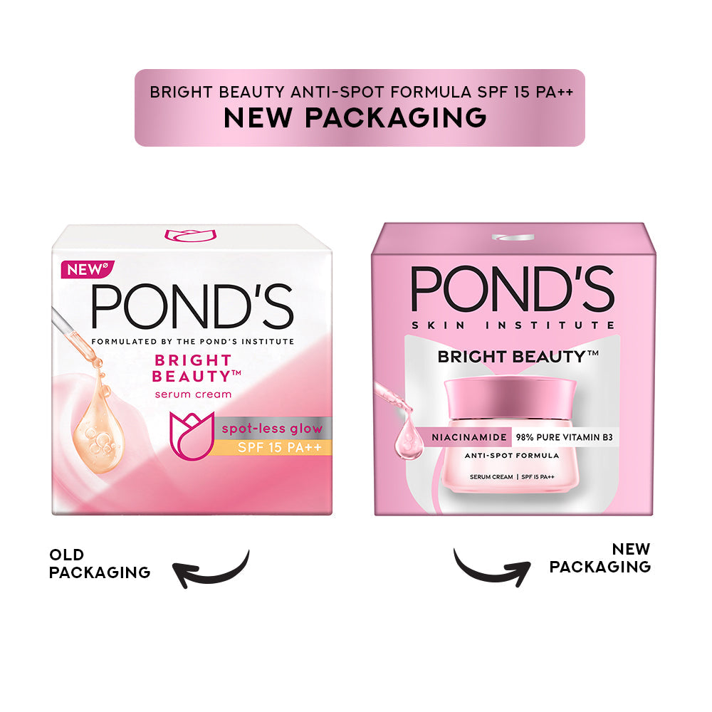 POND'S Bright Beauty Anti-Spot Serum Cream with Niacinamide and SPF 15 PA++, Fades Dark Spots