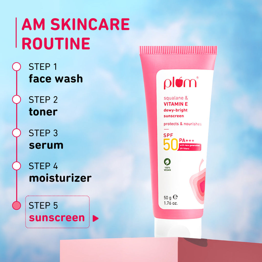 Plum Squalane & Vitamin E SPF 50 PA+++ Dewy-Bright Sunscreen