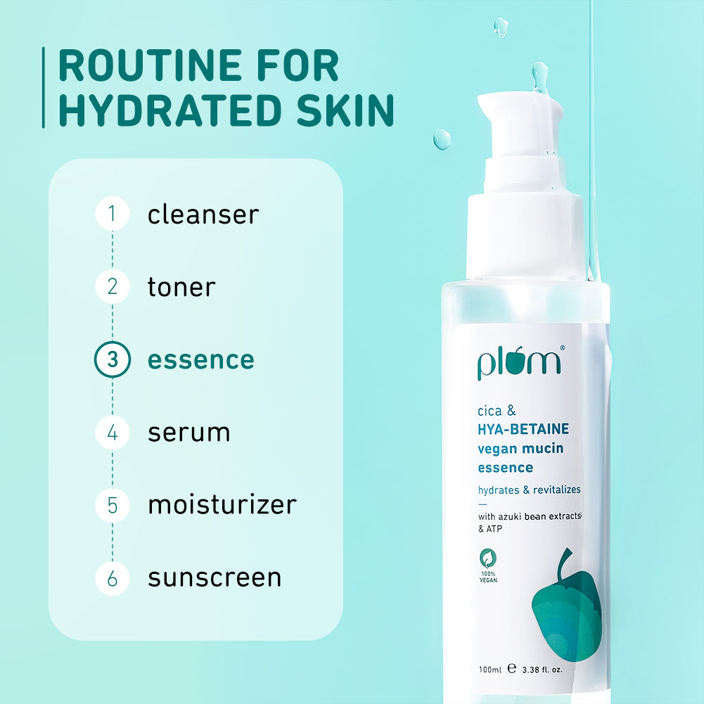 Plum Cica & Hya-Betaine Vegan Mucin Face Essence With Azuki Bean Extracts & ATP