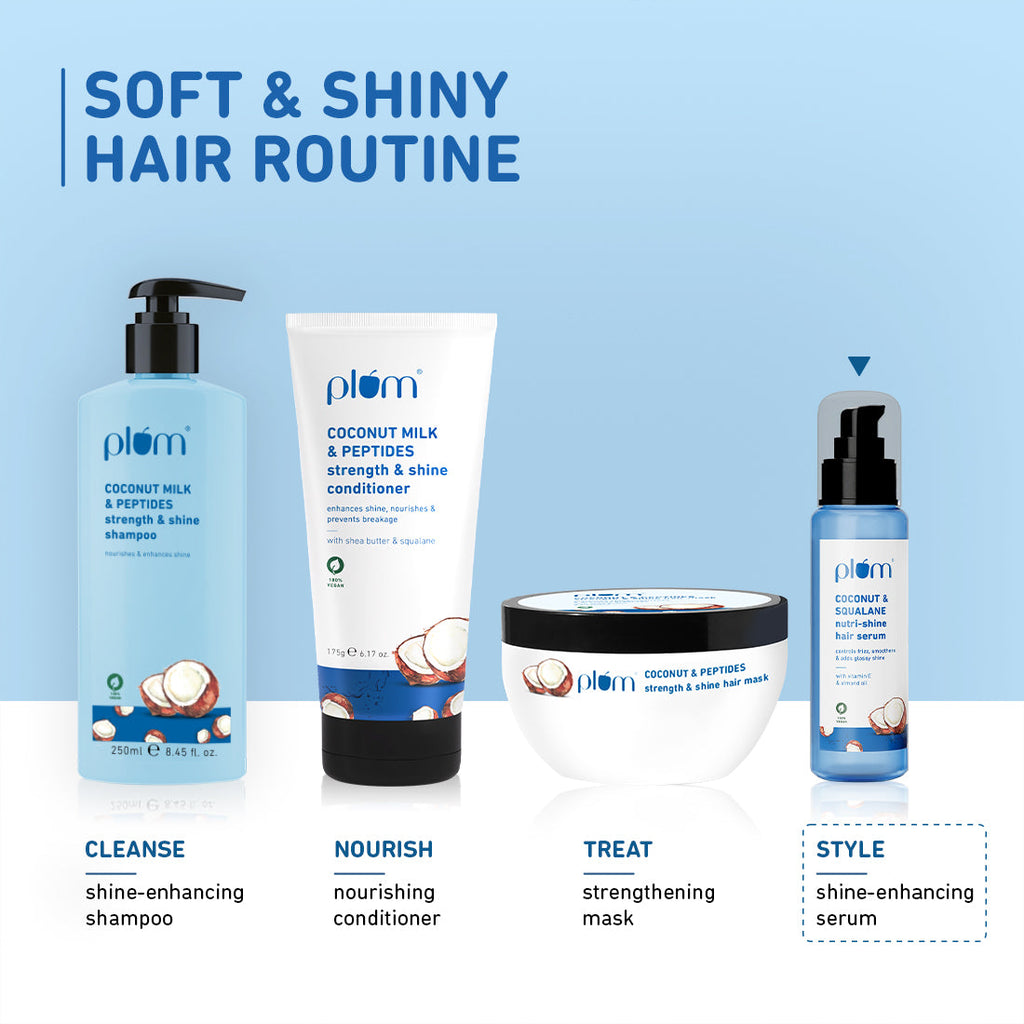 Plum Coconut & Squalane Hair Serum for Soft, Shiny Hair