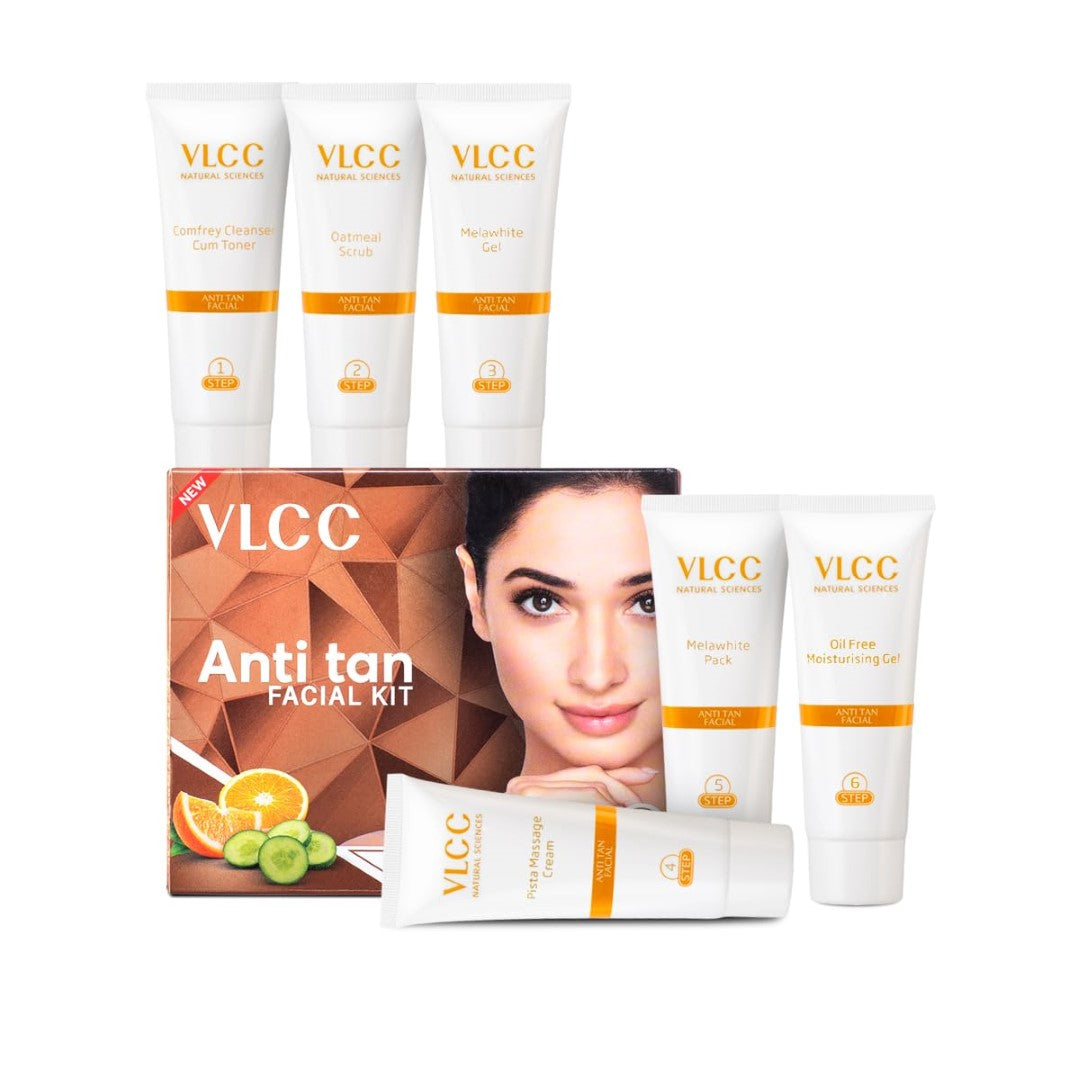 VLCC Anti Tan Facial Kit - 60 g | Power of 25 Vital Ingredients | Fights Sun Tan, Dark Spots, and Sun Spots |