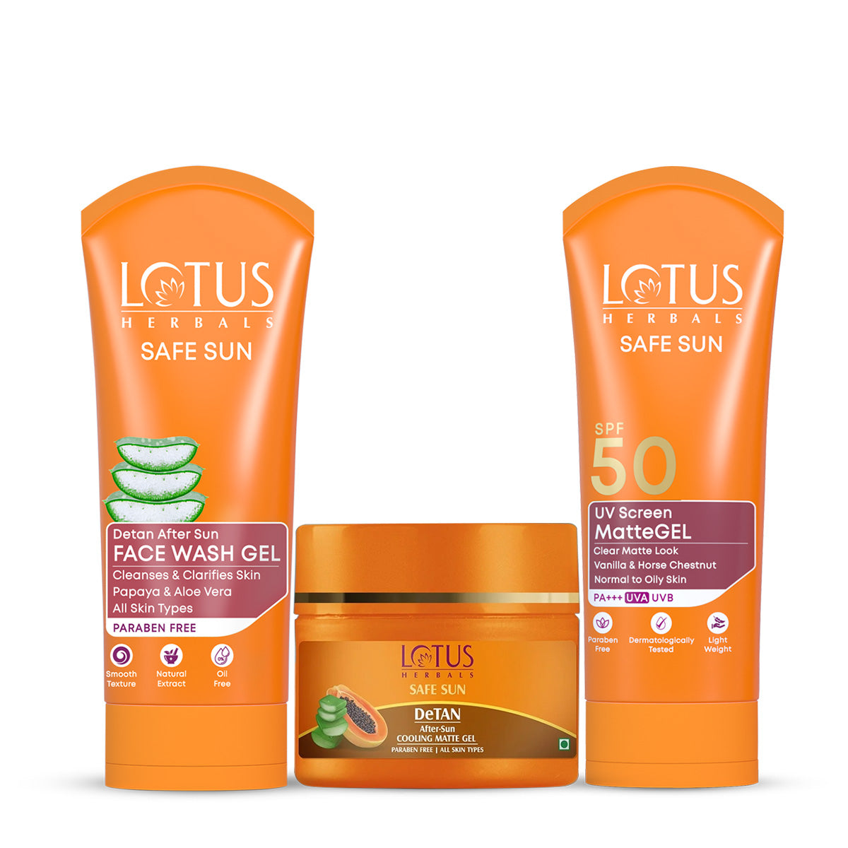 Lotus Safe Sun Suncare Trio for Oily Skin