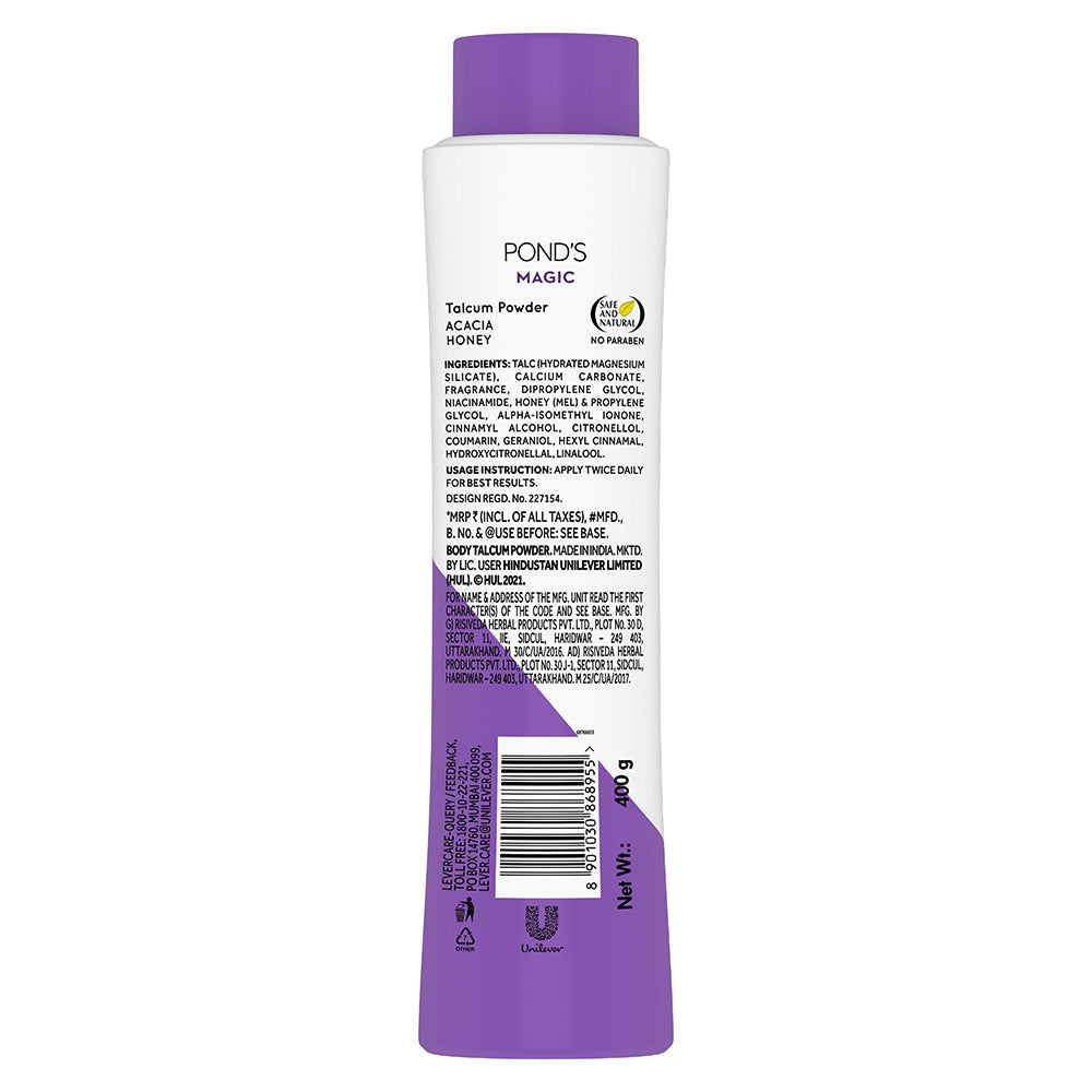 POND'S Magic Freshness Talcum Powder With Fragrance of Acacia Honey, (400 gm)