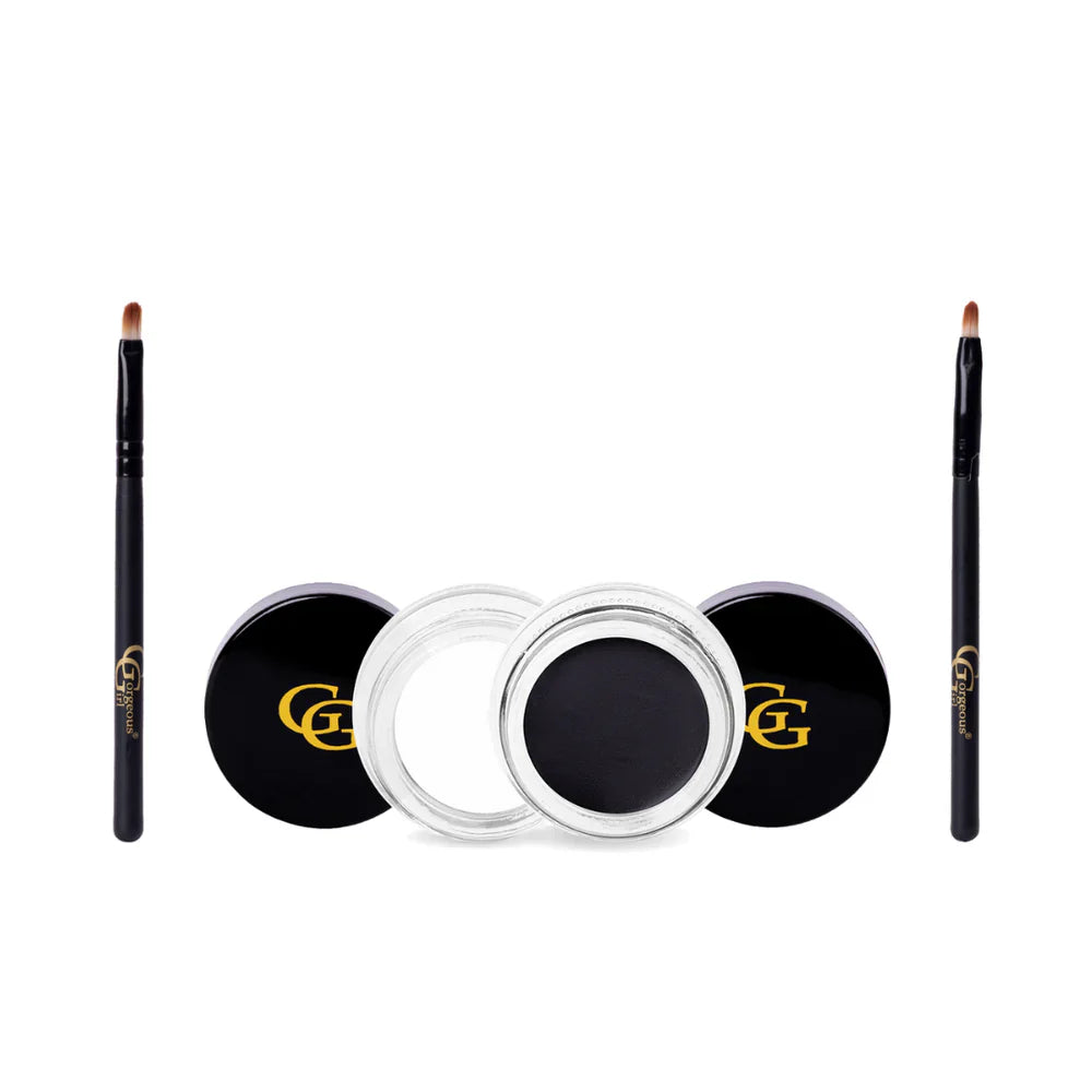 Gorgeous Girl 2-In-1 Matte Waterproof & Smudge Proof Gel Eyeliner With Brush - Black & White