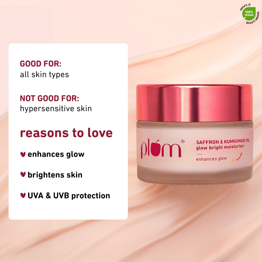 Plum Saffron & Kumkumadi Oil Glow Bright Moisturizer with SPF 35