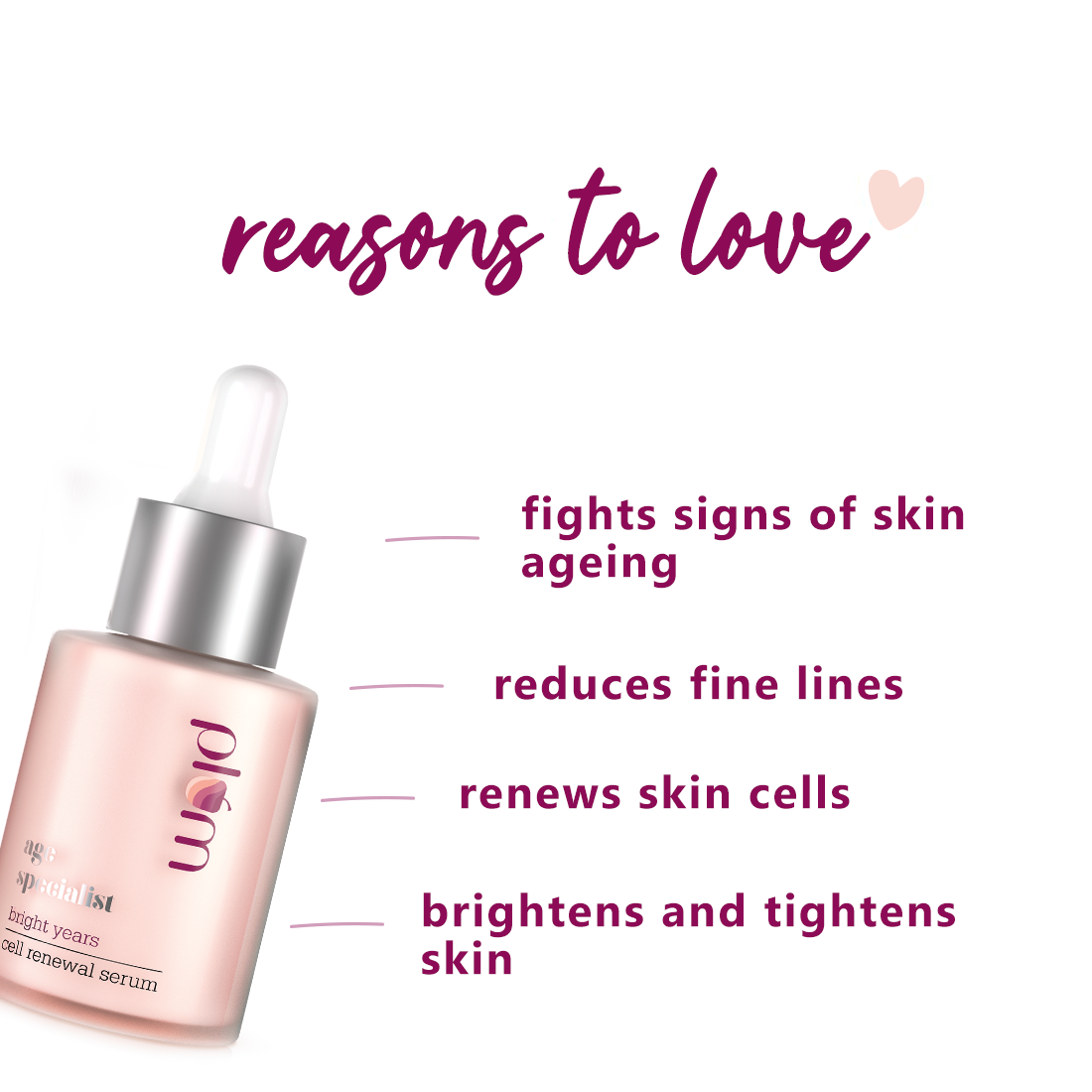 Plum Bright Years Cell Renewal Serum | 100% Vegan, Cruelty Free