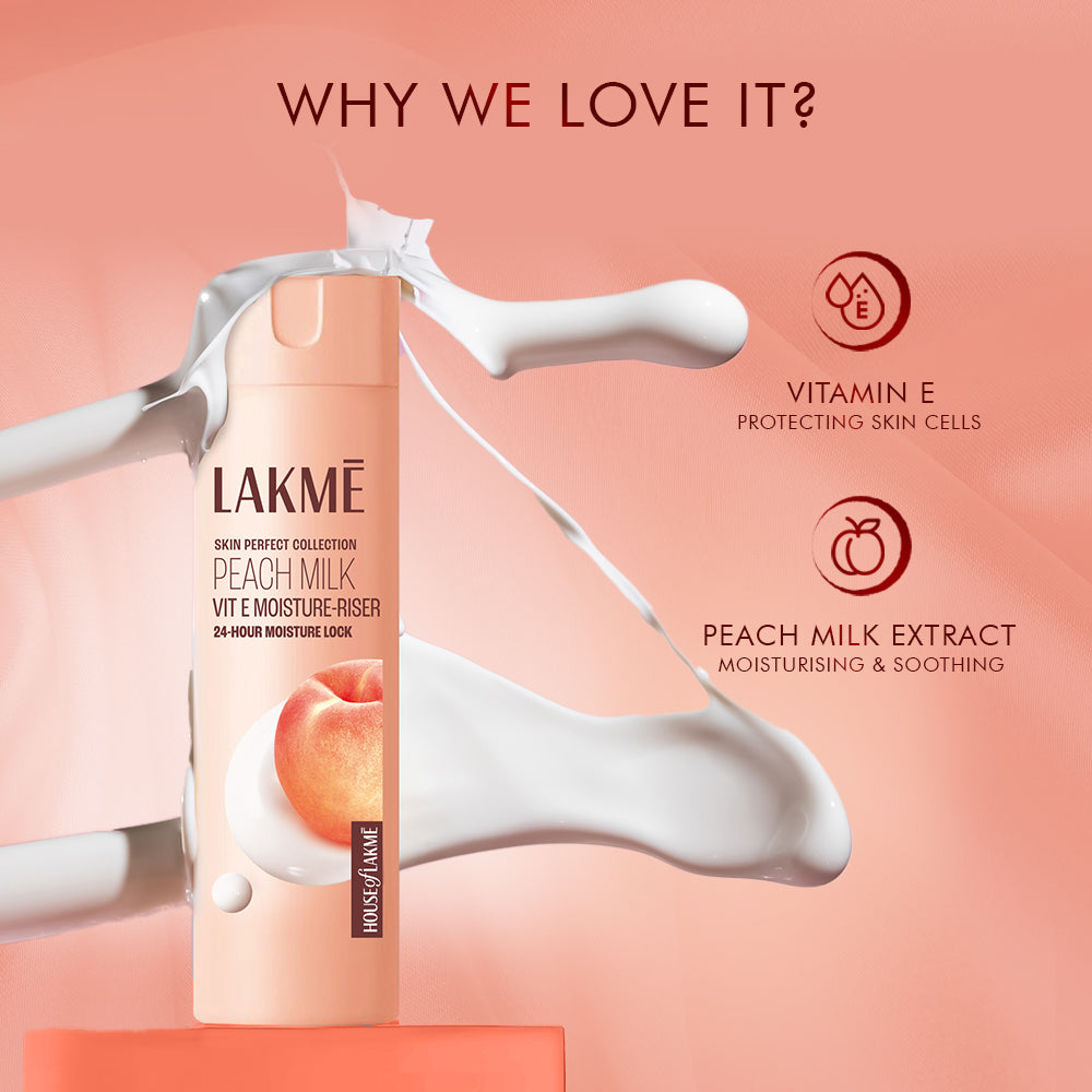 Lakmē Peach Ceramide Moisturizer with Hyaluronic,For Dry Skin, Normal Skin & Sensitive Skin 60ml