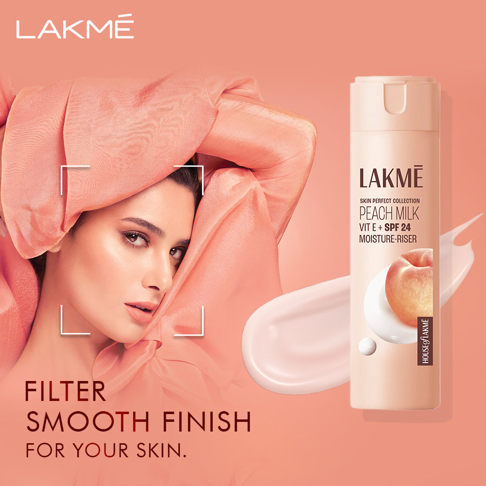 Lakmē Peach Ceramide Moisturizer with SPF 24| For Dry Skin, Normal Skin & Sensitive Skin 200ml