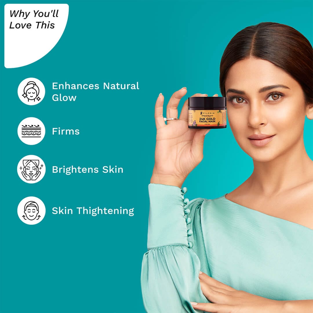Pilgrim 24K Gold Facial Mask - 50gm