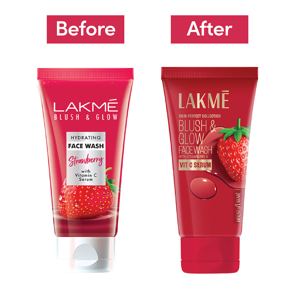 Lakmē Blush & Glow Strawberry Freshness Gel Face Wash with Strawberry Extracts, 150g