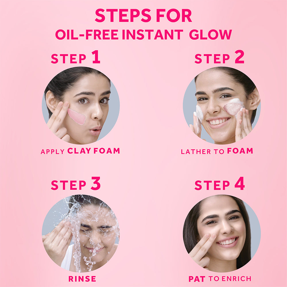 POND'S Bright Beauty Mineral Clay Facial Foam With Vitamin B3+, Oil Free Instant Glow, (90gm)