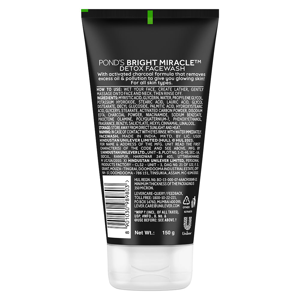 POND'S Bright Miracle Detox Facewash with 10X Power of Charcoal