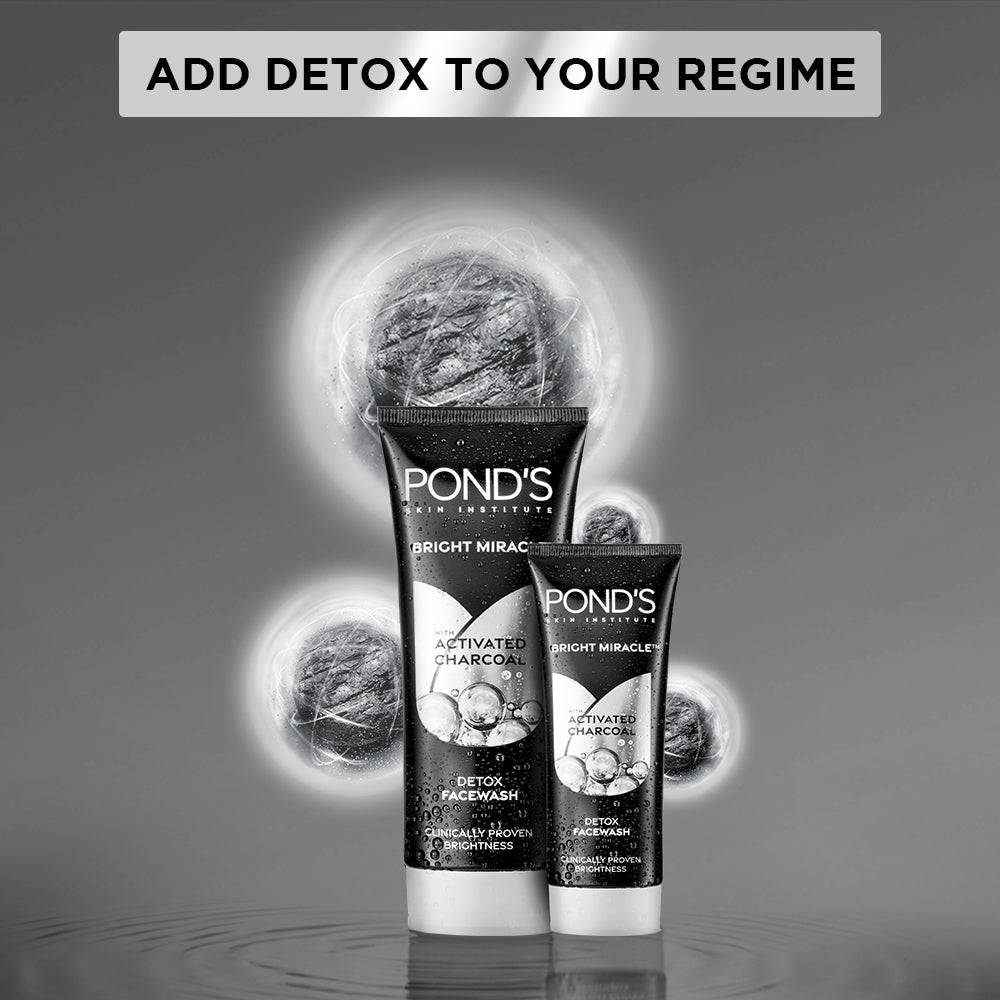 POND'S Bright Miracle Detox Facewash with 10X Power of Charcoal