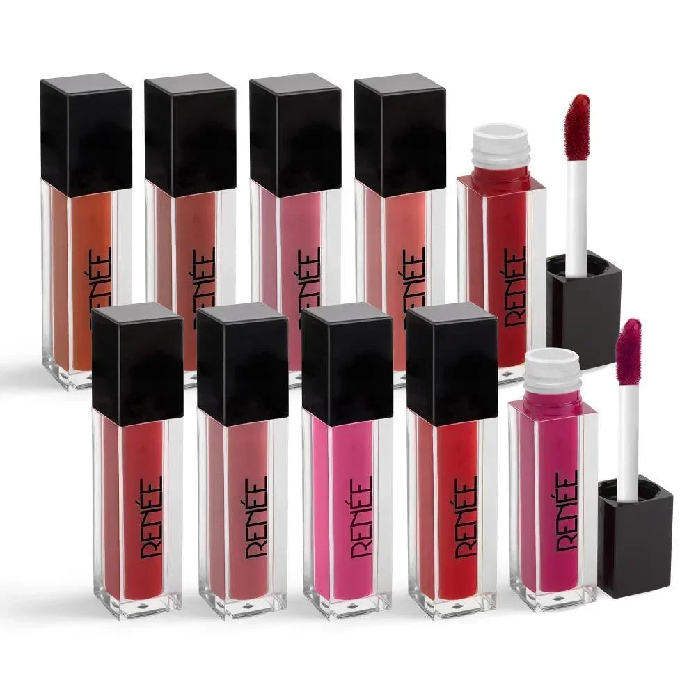 RENEE Stay Forever Matte Liquid Lipsticks Combo of 10, 1 ml each - FLIPKART Exclusive