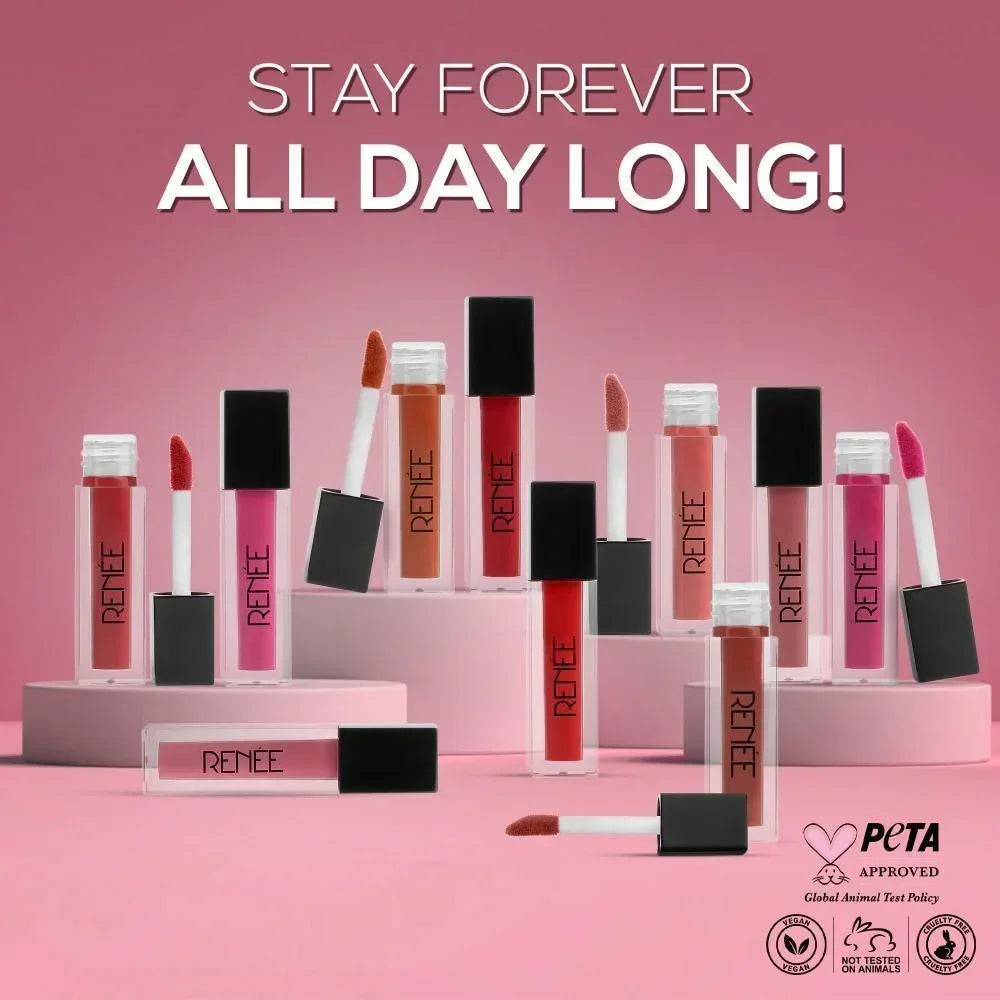 RENEE Stay Forever Matte Liquid Lipsticks Combo of 10, 1ml each CRED Exclusive