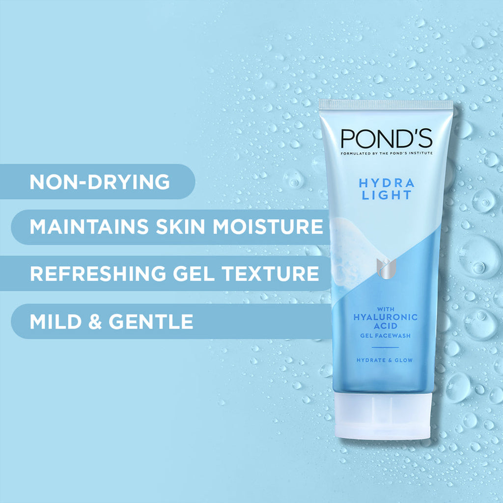 POND'S Hydra Light Hyaluronic Acid Hydrating Gel Facewash - Hydrate and Glow