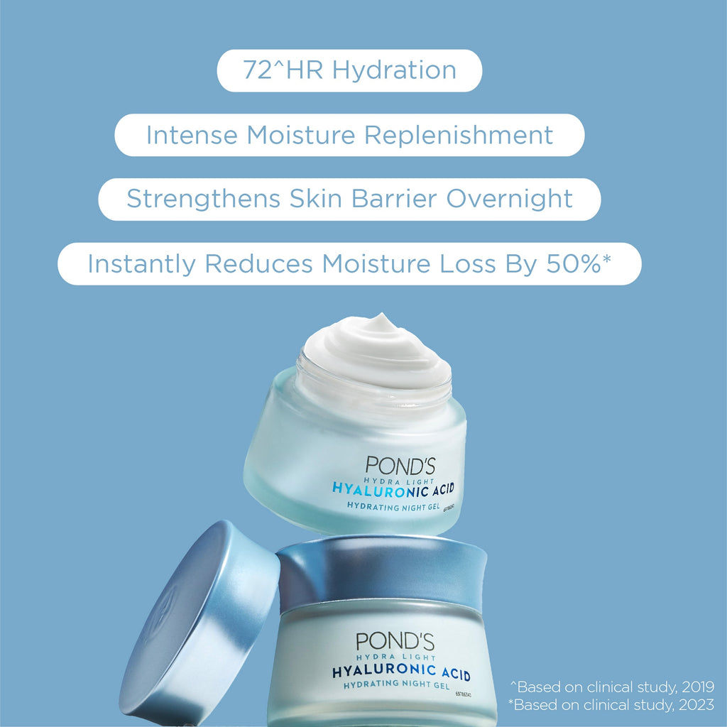 POND'S Hydra Light Hyaluronic Acid Hydrating Night Gel - Plumps Skin for 72 Hours