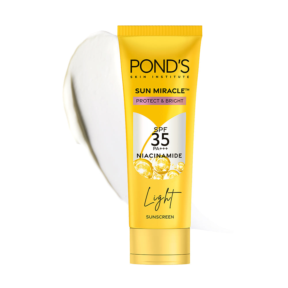 POND’S Sun Miracle SPF 35 PA+++ Light Sunscreen - Protect & Bright, With Niacinamide 50g