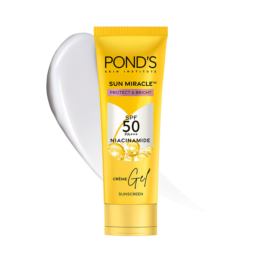 POND’S Sun Miracle SPF 50 PA+++ Crème Gel Sunscreen - Protect & Bright, With Niacinamide