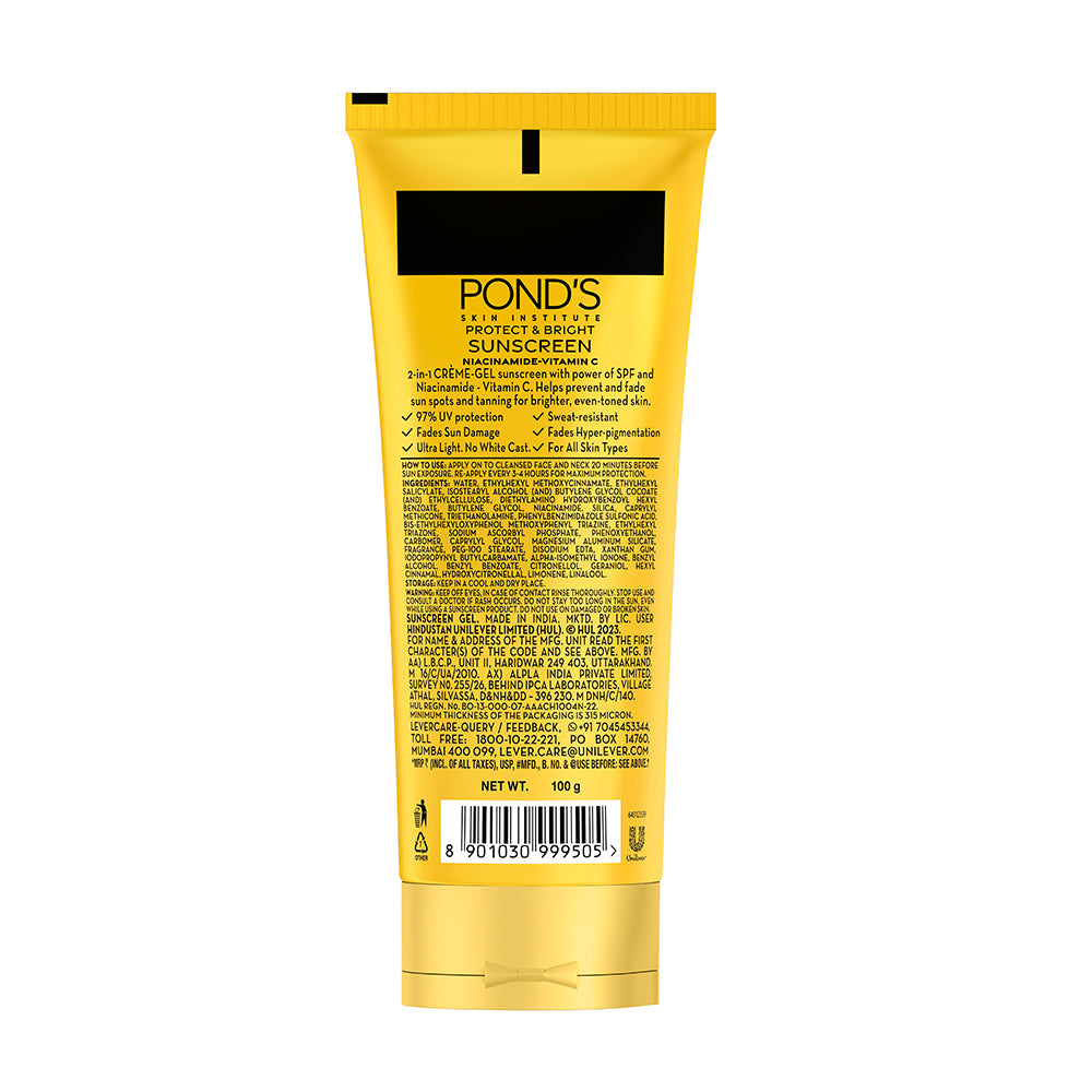 POND’S Sun Miracle SPF 50 PA+++ Crème Gel Sunscreen - Protect & Bright, With Niacinamide