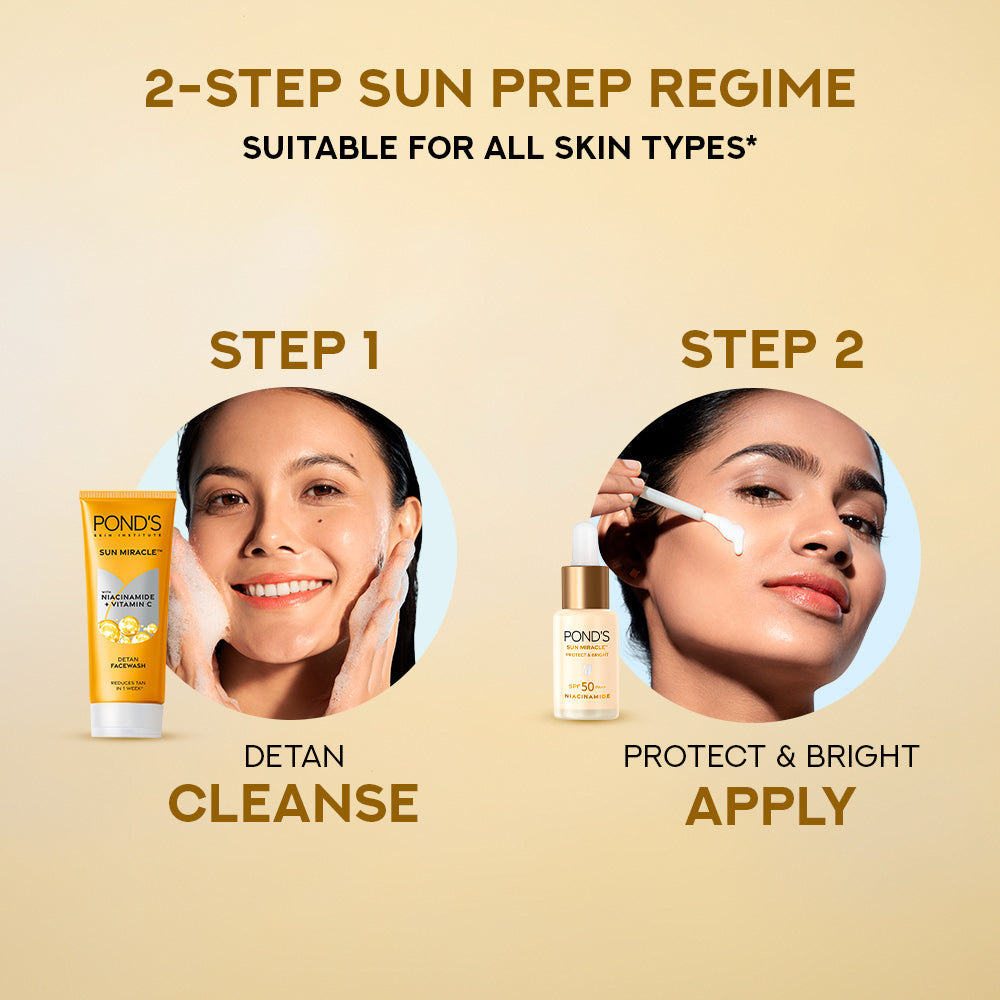 POND’S Sun Miracle SPF 50 PA++ Sunscreen Serum - Protect & Bright, With Niacinamide 14ml