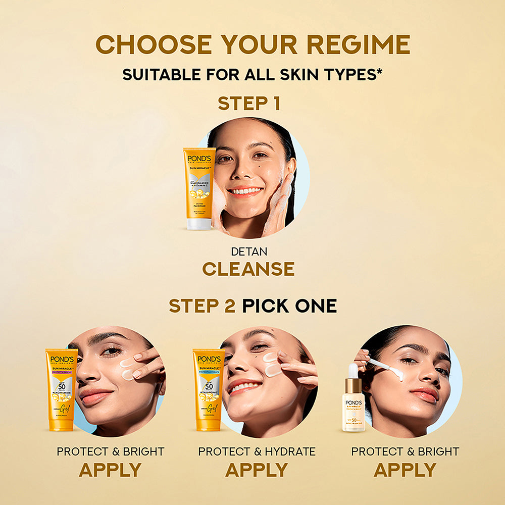 POND'S DeTan Facewash, With Niacinamide & Vitamin C, Reduces Tan in 7 Days, For All Skin Types,100g