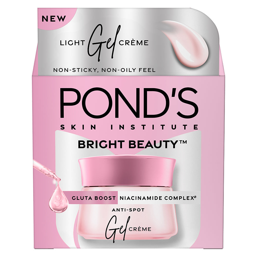 POND'S Bright Beauty Gel Crème with Glutaboost Niacinamide Complex for Fading Dark Spots, 50g