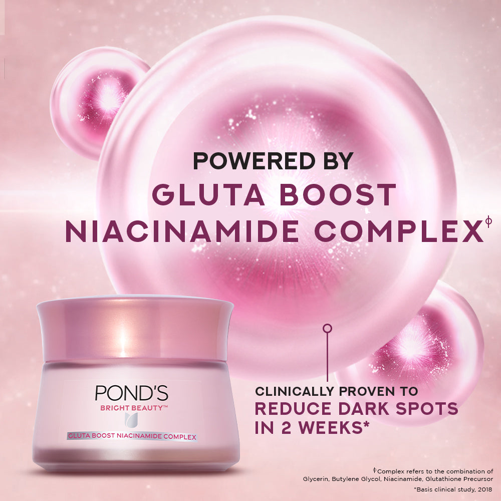POND'S Bright Beauty Gel Crème with Glutaboost Niacinamide Complex for Fading Dark Spots, 50g