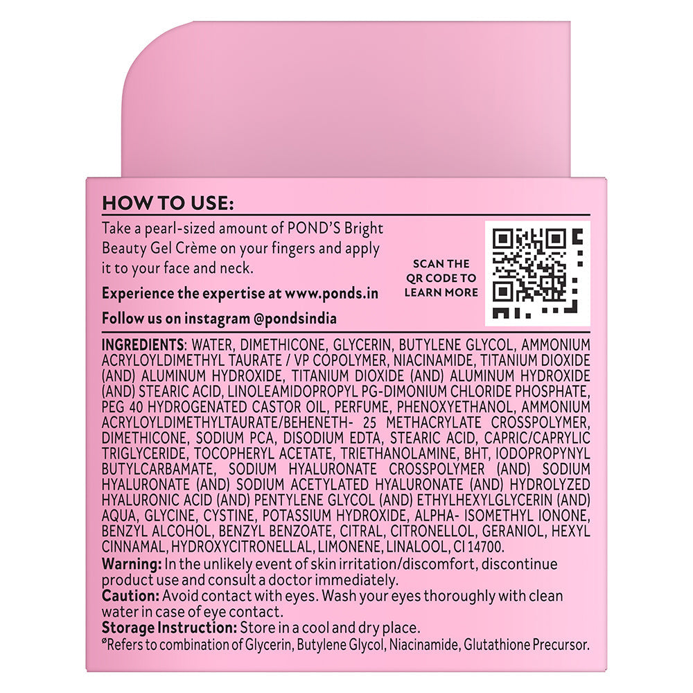 POND'S Bright Beauty Gel Crème with Glutaboost Niacinamide Complex for Fading Dark Spots, 50g