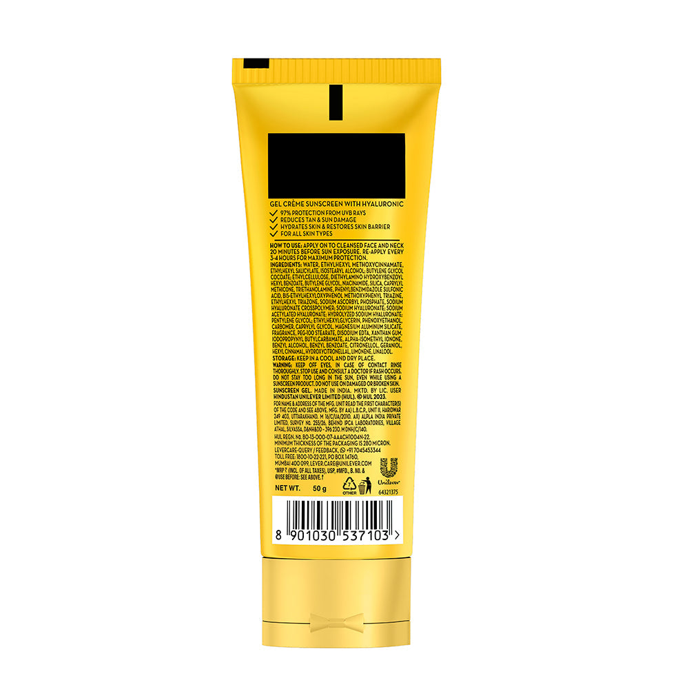 POND'S Sun Miracle SPF 50 PA+++ Crème Gel Sunscreen - Protect & Hydrate, With Hyaluronic Acid