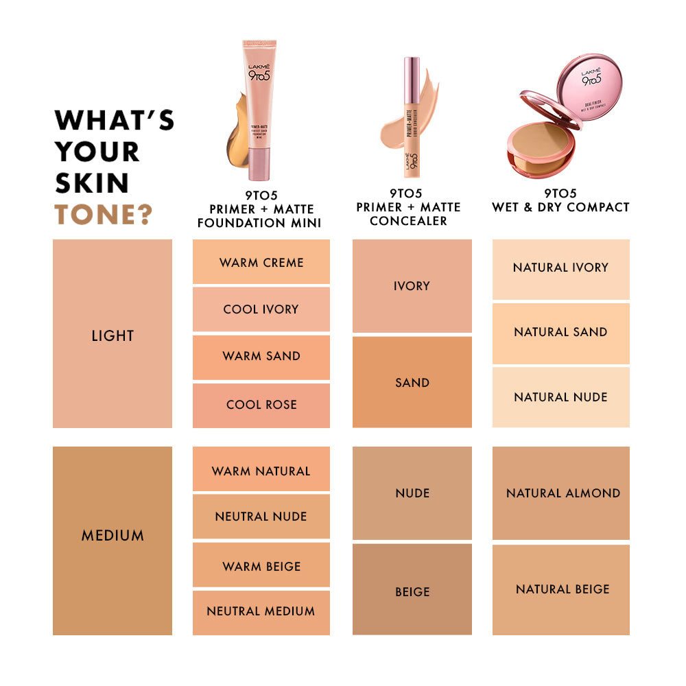 Lakmē 9 to 5 Primer + Matte Perfect Cover Foundation Mini