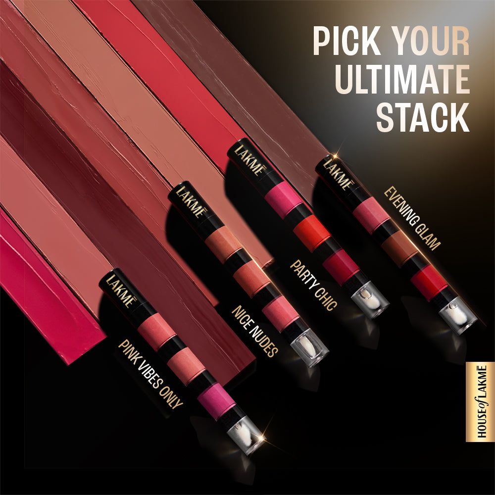 Lakmē Ultimate Glam 4 in 1 lip stack