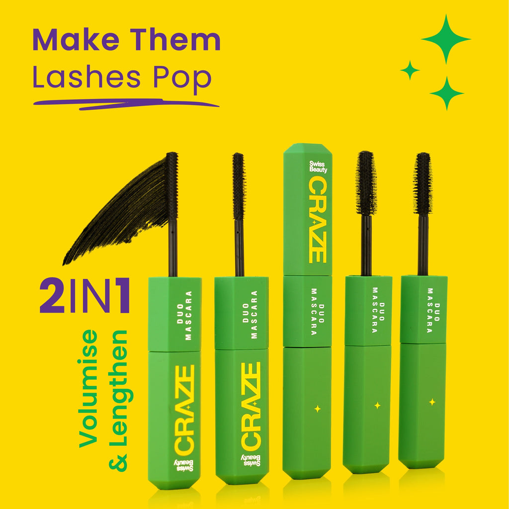 Swiss Beauty Craze Duo Mascara Black