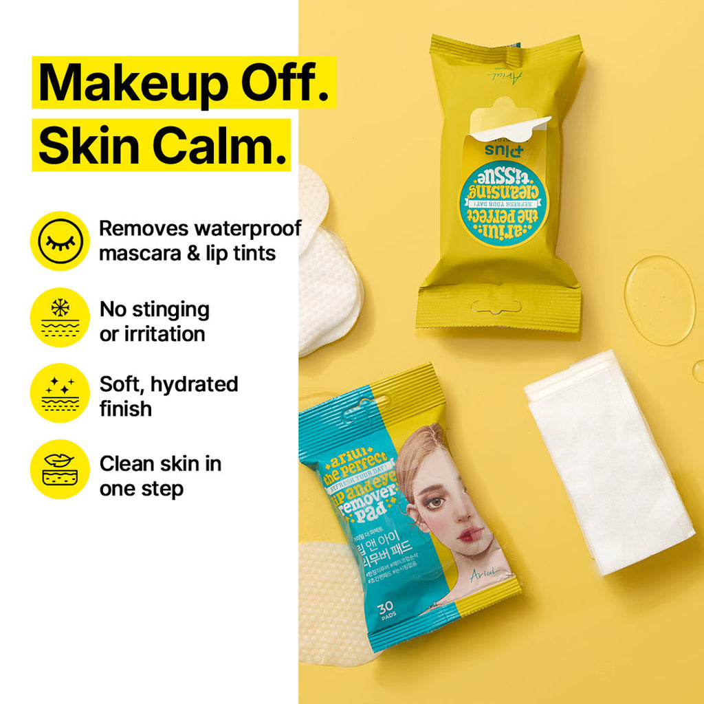 Ariul Perfect Purefull Lip and Eye Remover Pad - (30 sheets)