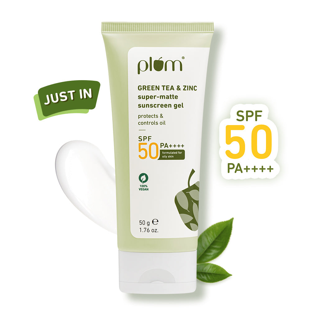 Plum Green Tea & Zinc Super-Matte SPF 50 Sunscreen Gel for Oily Skin