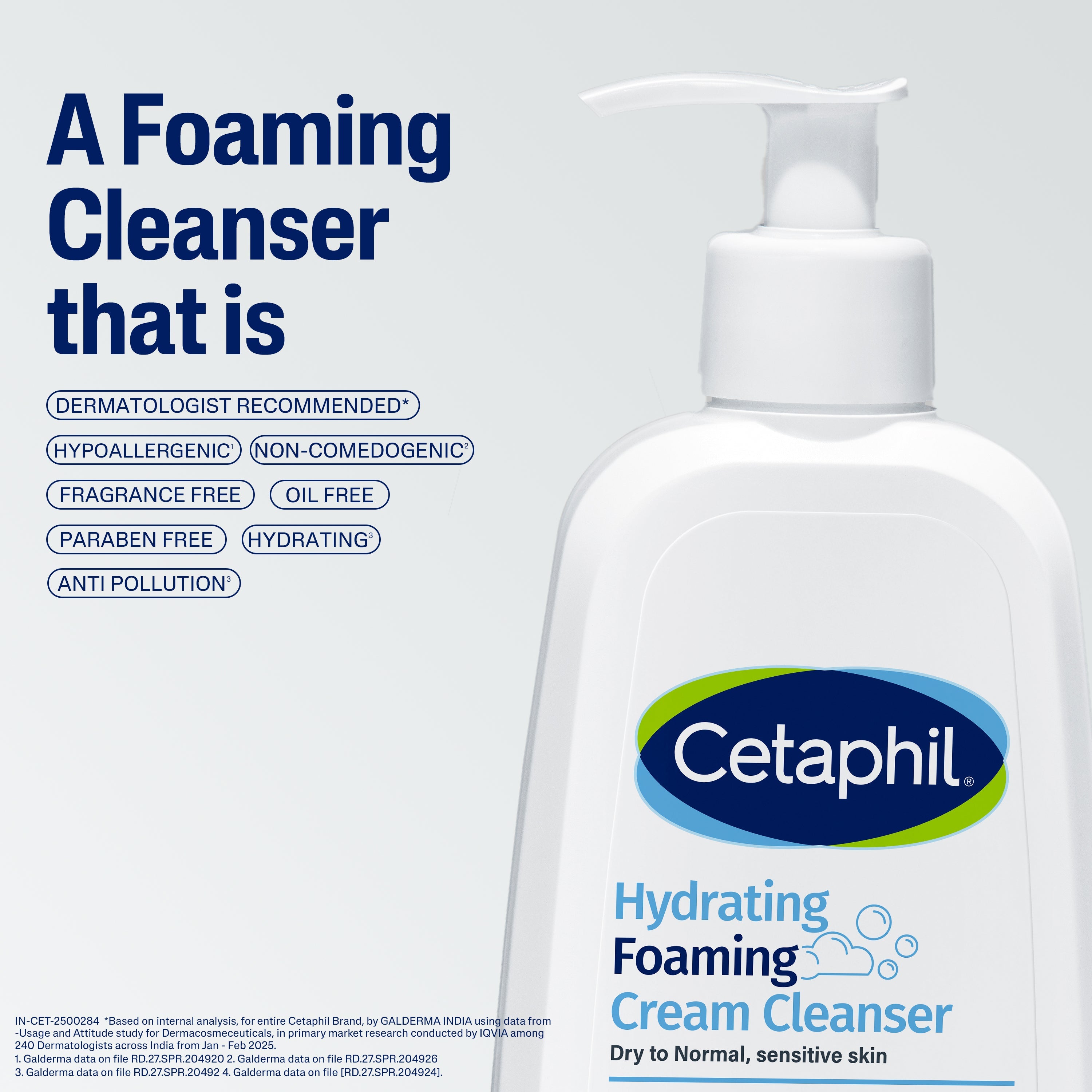 Cetaphil Hydrating Foaming Cream Cleanser 236 ml | Dermat Tested