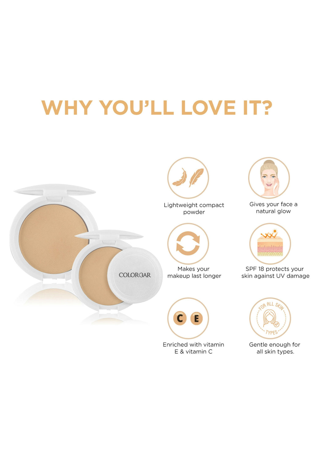 Colorbar Radiant White UV Fairness Compact Powder With SPF 18