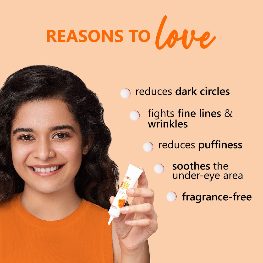 Plum 3% Vitamin C, 3% Peptide & 3% Caffeine Under Eye Cream with Mandarin