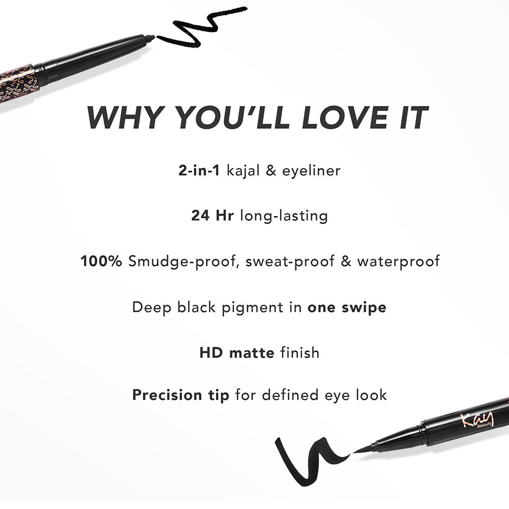 Kay Beauty Intense Black 24H Kajal Eyeliner Duo