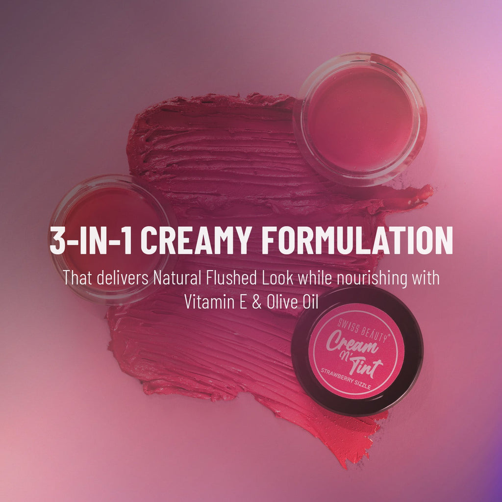 Swiss Beauty 3-in-1 Lip and Cheek Cream N' Tint