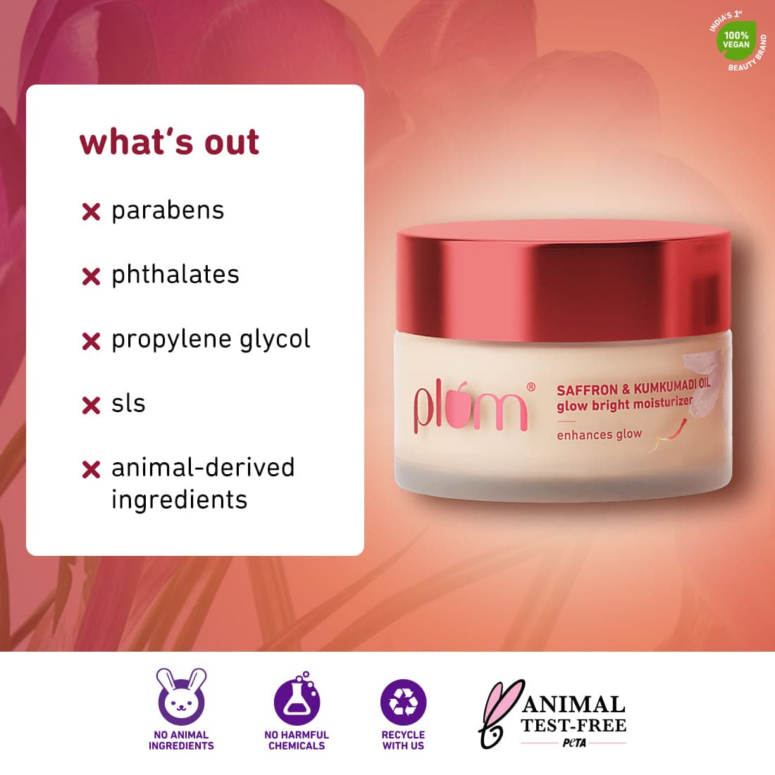 Plum Saffron & Kumkumadi Oil Glow Bright Moisturizer with SPF 35