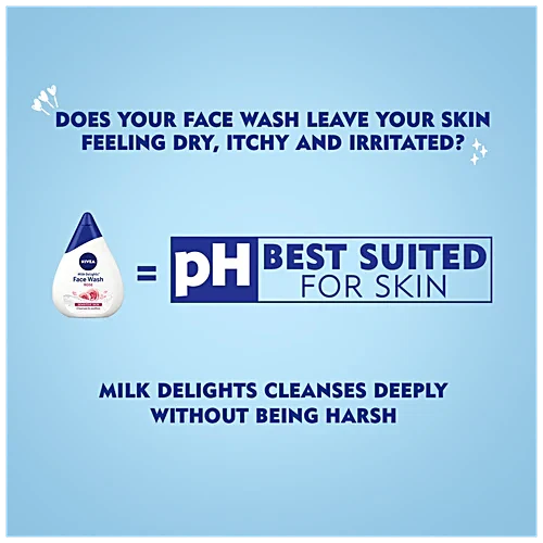 Nivea Milk Delights Face Wash With Rose For Sensitive Skin, 100 ml