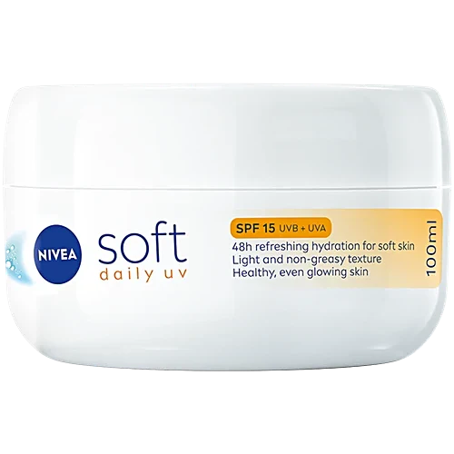 Nivea Soft Daily UV Light Moisturising Cream With SPF 15, 100 ml