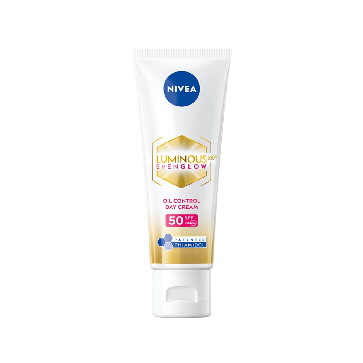 NIVEA Luminous Day Cream for Face for Even Glow & Oil Control | SPF 50 with UV protection & UVA UVB filters | Thiamidol, Hyaluronic Acid, Vitamin E for Dark Spots Reduction & Deep Moisturization| 40ml