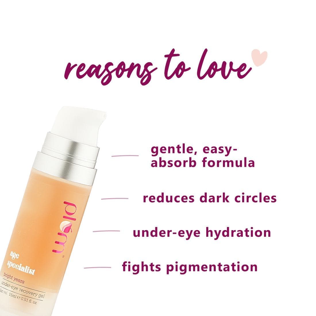 Plum Bright Years Under-Eye Recovery Gel | Reduces Dark Circles | For All Skin Types