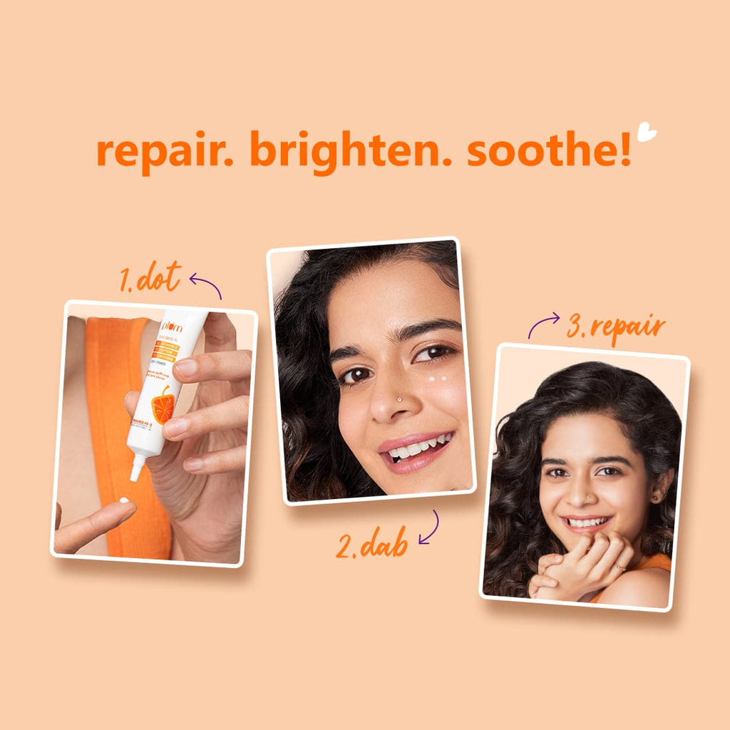Plum 3% Vitamin C, 3% Peptide & 3% Caffeine Under Eye Cream with Mandarin