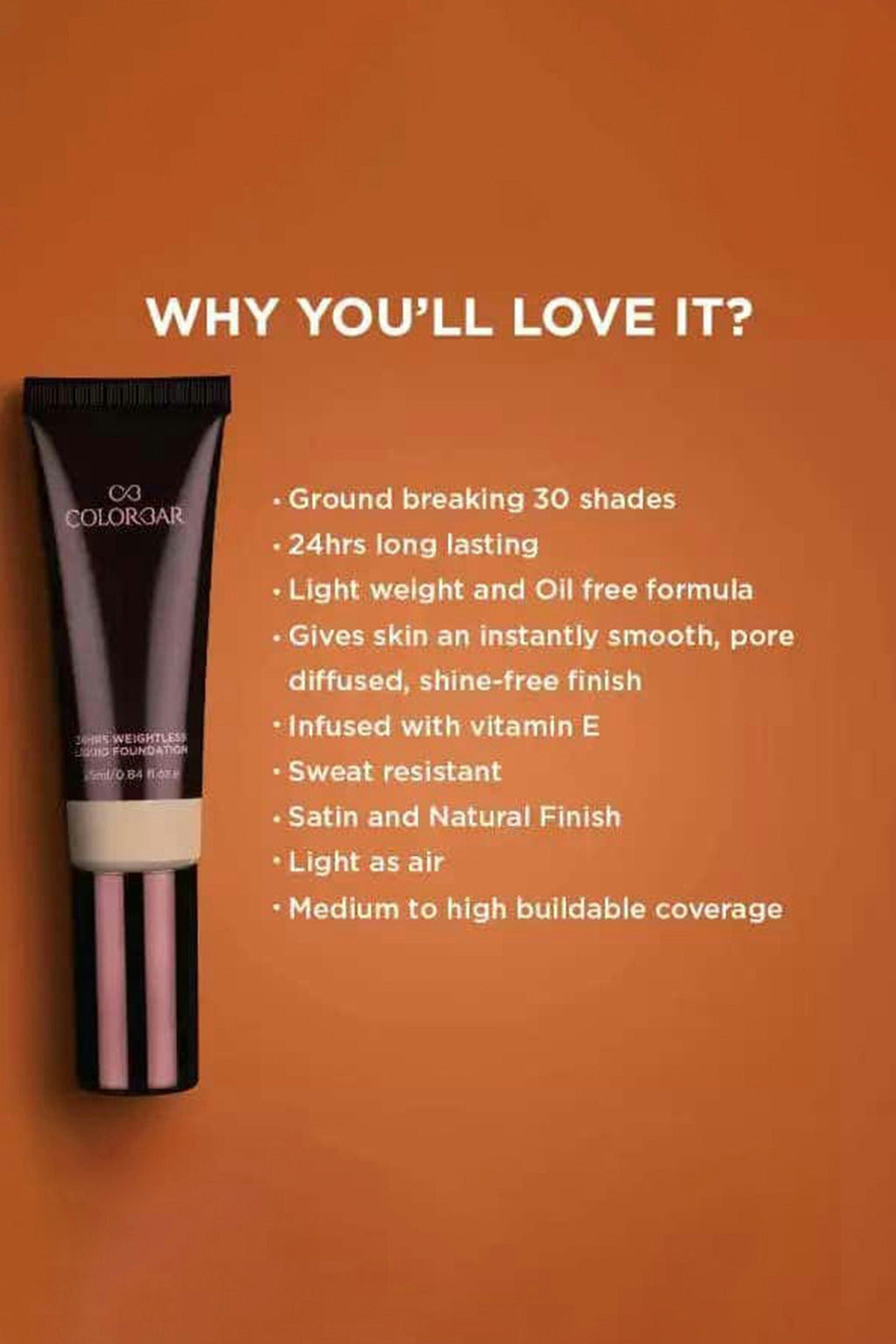 Colorbar 24Hrs Weightless Liquid Foundation