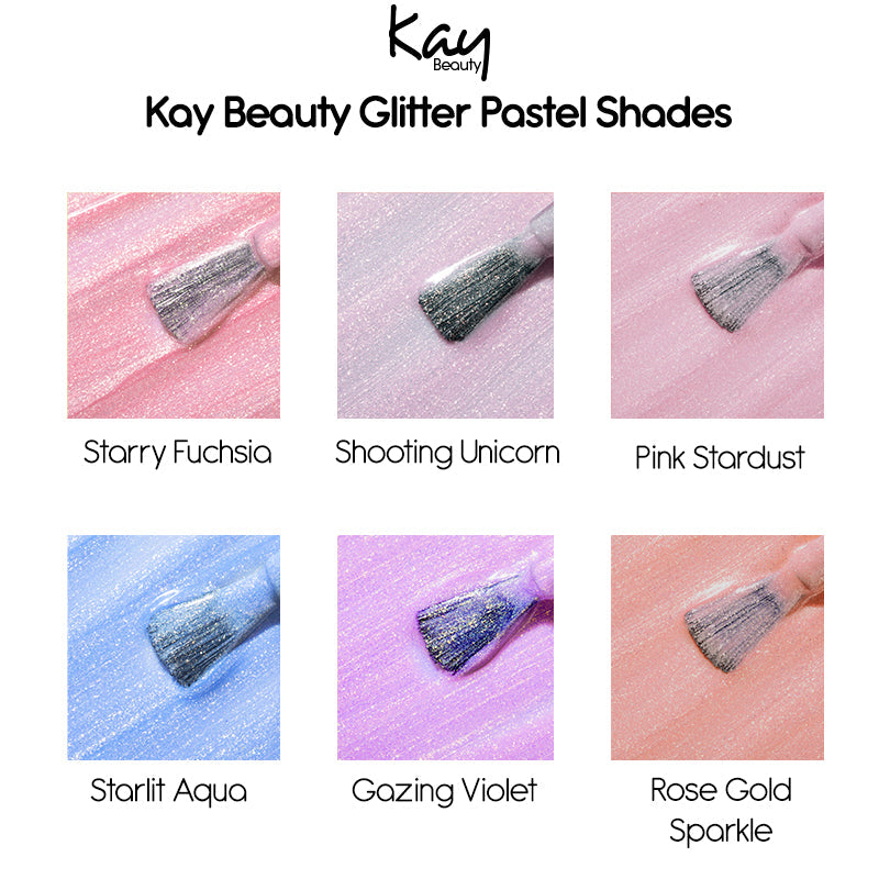 Kay Beauty Nail Nourish Glitter Pastel Nail Enamel Polish
