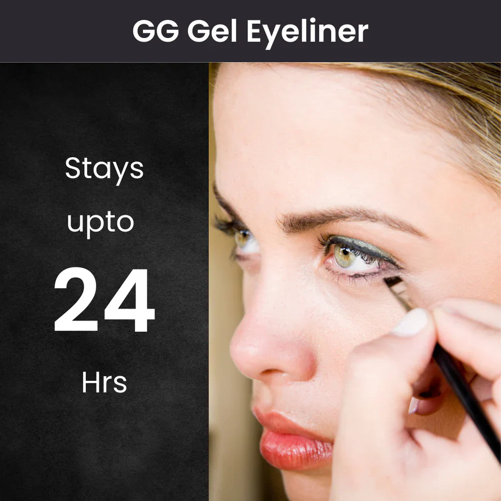 Gorgeous Girl 2-In-1 Matte Waterproof & Smudge Proof Gel Eyeliner With Brush - Black & White
