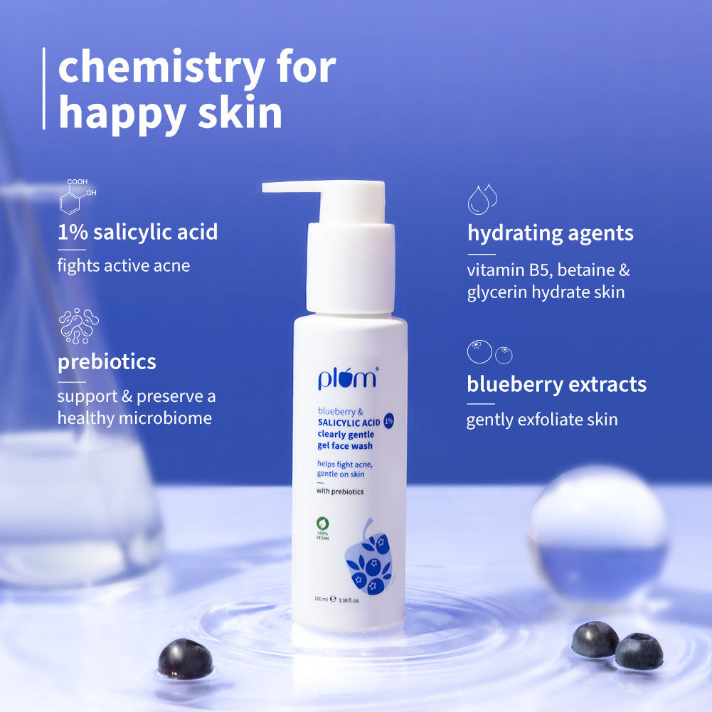 Plum Plum 1% Salicylic Acid Clearly Gentle Gel Face Wash with Blueberry